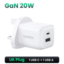 UGREEN 20W GaN Charger Mini USB C Phone Charger PD3.0 QC3.0 For iPhone 17 16 15 Pro Max Samsung S25 Xiaomi Tablet iPad Air Pro