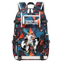 CR7 Ronaldo 67 Print Large Capacity Backpack for Students Teens Kids School Travel Daypack