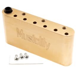 Musiclily Ultra 52.5mm Full Solid Brass/Steel Push-in Style Tremolo Block for ST Style Electric Guitar Wilkinson M Series Bridge