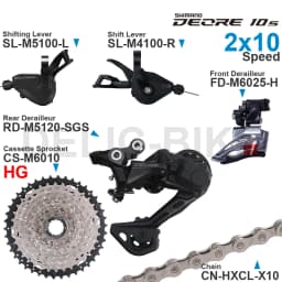 SHIMANO DEORE M4100 M5100 2x10 Speed Groupset Shifters Front/Rear Derailleur and SUGEK Cassette Z10 Chain Original parts