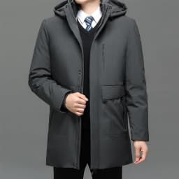 Business Men Thick Winter Big Hood Collar Warm Parka Waterproof Windproof NEW -40 Degrees Top Quality White Duck Down Jacket Men