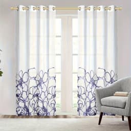 1-Diameter Adjustable Gold Metal Curtain Rod, Extending from 18 to 120 Inches. Sturdy with Modern End Cap Finials. Easy Install