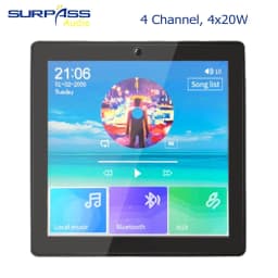 Smart Home Audio System Music Player 2 Channel 4inch Mini Touch Screen Wireless Bluetooth In Wall Amplifier with FM Radio,USB