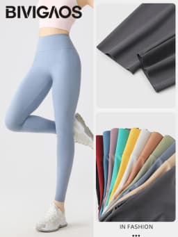 BIVIGAOS Spring Summer Multi Colored Thin Casual Fashion Sharkskin Leggings Women High Waist Tight Sport Cycling Fitness Legging