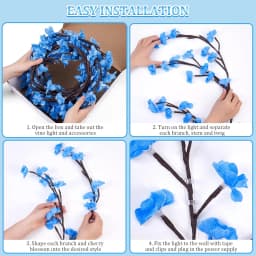 96 Led USB Cherry Blossom Light String Artificial Flower Tree Branch Rattan Lights 8 Modes For Party Home Christmas Decoration