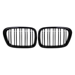For BMW E39 5 Series 525 528 530 Gloss Black Grille Car Front Hood Grill Kidney Grilles Racing Grill 99-03 Accessories Dual Line