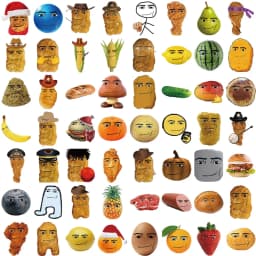 58pcs Robloxs Face -Winning Smile-Chicken Nugget Meme Series Cartoon Waterproof Decorative Water Cup Phone Case Stickers