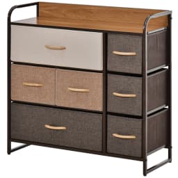 Drawer Dresser Tower Unit Clothes Storage Organizer with Wood Top, Steel Frame