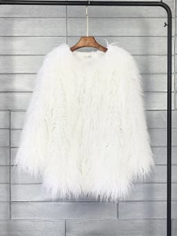 Mongolia Sheep Fur Women Medium Long Coat Jacket Colorful Warm Faux Fur Plush Coats Female Jacket Autumn Winter Furry Outerwear