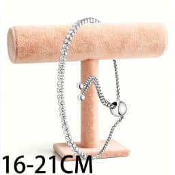 2026 New 925 Silver Classic Women's Circular Logo Love Heart Tennis Adjustable Bracelet Display Tool DIY Exquisite Charm Jewelry