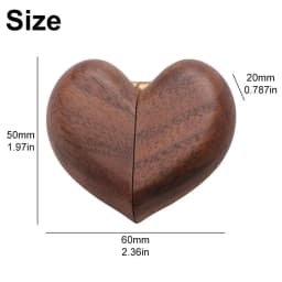 Elegant Heart Shaped Wooden Ring Box Single Slot Durable Jewelry Organizer Box Reusable Portable Proposal Ring Case Engagement