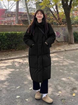 Trendy Women's Winter Jacket Durable Cotton down Coat Mid-Length Bread Style College Fashion Outerwear Korean Straight Cut