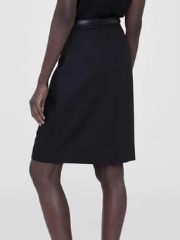 TWOTWINSTYLE Solid Minimalist Slimming Skirts For Women High Waist Bodycon Split Patchwork Belt Skirt Female Fashion Clothing