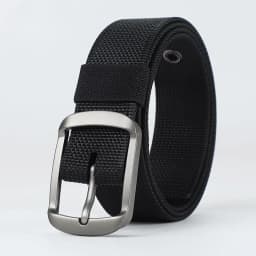 New multi-hole canvas belt for men with a button fastener, versatile denim belt for students and young people, Korean version, e