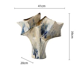 Red Irregular Geometric Vase Abstract Ceramic Handicraft Floral Arrangement Flower Vase Flowerpot Home Decoration Accessories
