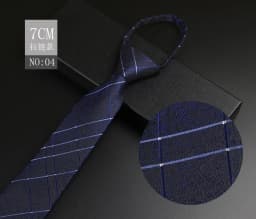 Luxury 7cm Mens Tie Pre-tied Easy Wear Neck Tie For Men Zipper Lazy Pre-tied Business Wedding Stripes Plaid Women Necktie