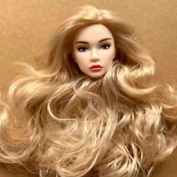 1/6 Coffee Beige Superwhite Skin Doll Heads Candy Color Hair Heads Collective Female Doll Figure Toys