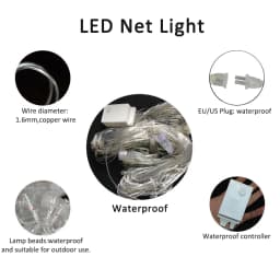 LED Net Curtain Light 110V 220V Fairy Lights Outdoor String Christmas Garlands Xmas Party Garden Wedding Decoration 3X2M 6X4M