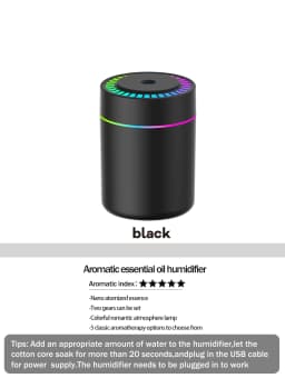 180ml Aromatherapy diffuser Humidifier Aromatherapy essential oil Air purifier Sleeping car carrying home LED 7 color light