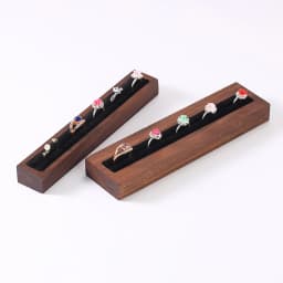 Walnut and Beech Wood Ring Display Tray, Fashionable High-end Accessory Display Stand Holder, Black Beige Ring Storage Rack