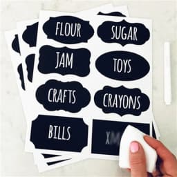 Haile 10-100pcs Waterproof Chalkboard Labels Spice Organizer Label for Household Kitchen Jars Blackboard Stickers With White Pen