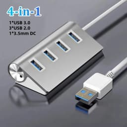 Aluminum Alloy USB 3.0 HUB 5Gbps High Speed Docking Station Expander OTG Multi Splitter Adapter for MacBook Pro/Air/Huawei Mate