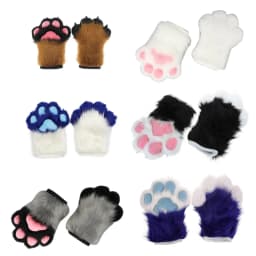 Wolf Dog Foxes Paw Claw Gloves Costume Accessories Cosplays Animal Furry Plush Full Finger Mittens Fursuit for Adults