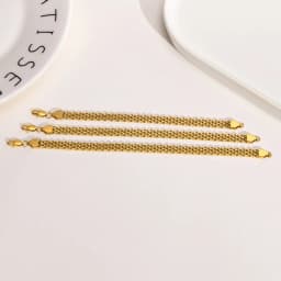 Chain Bracelet For Women Men, Mesh Link Stainless Steel Bracelet Gold Plated,Minimalist Stackable Jewelry