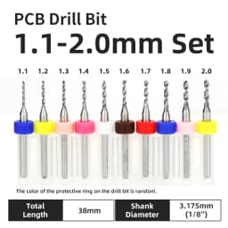 TOOLEYE 10pcs 0.1-1.0mm PCB Drill Bit Micro Carbide Drill Bit Printed Circuit Board Wood Modeling Mini CNC Metal Drill Bit Set