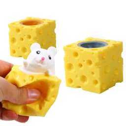 4CM Stress-relieving Pet Cheese Mouse Cheese Pinch Fun Stress Ball Vent Squirrel Cup Prank Toy Fidget Toys