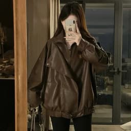 2026Y2K high-end retro motorcycle leather jacket women's spring and autumn versatile design leather jacket trend