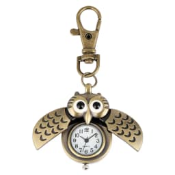 Tiny Cute Owl Shaped Pendant Necklace Pocket Watch for Kid Men Women Retro Quartz Pocket Clock Gifts Arabic Numerals Dial