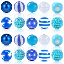 20 Pcs Chunky Bubblegum Beads Focal Beads Pen Beads Large Rhinestone Pearl Beads Christmas Beads for Pen Jewelry Making Keychain