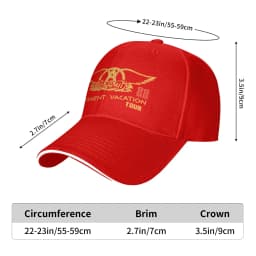 Aerosmith Permanent Vacation Tour '87-88 Baseball Cap Tennis Skate Trucker Hat Women Men Fashion Print Snapback Cap