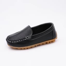 Kids'Casual Shoes Solid Color PU Leather Fashion Spring Flat Shoes For Children Anti-slip Black White Shoes Size 21-36