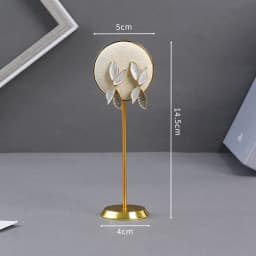 Beige Jewelry Display Props with Metal Base Earring Necklace Organizer Holder Jewelry Counter Earrings Rings Display Stand