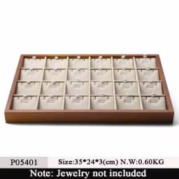 Oirlv Multi-function Wood Flat Jewelry Tray Stackable Jewelry Drawer Organizer Bracelet/Watch/Earrings Showcase Jewelry Holder