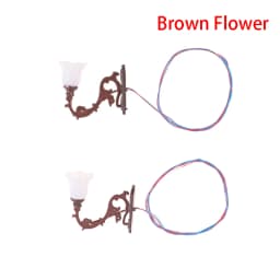 2pc Antique 1:12 Dollhouse Lamp Wall Light DIY Model Decor Toy Dollhouse Accessories Garden Yard Chandelier Sand Table Led Light