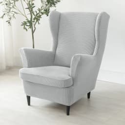 Polar Fleece Wing Chair Cover Stretch Spandex Wingback Armchair Covers Solid Color Relax Sofa Slipcovers With Seat Cushion Cover