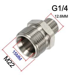Car Wash Gun & Hose Connecter M22 To G1/4" M14 G3/8" Fitting Thread Male & Female Converter Stainless Steel