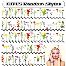 10/30PCS Mixed Random Style Grass Lady Decorative Headwear, Fashionable and Funny Floral Plant Hair Clips Hair Accessories