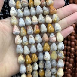 6 8 10MM Natural Stone Water Drop Turquoises Agates Quartz Jades Loose Spacer Beads For Jewelry Making DIY Bracelet Accessories