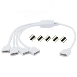 4 Pins RGB LED Tape Connector 1 to 1 2 3 4 5 Plug Power Splitter Cable 4pin Needle Female Connector Wire for RGB Led Strip Light