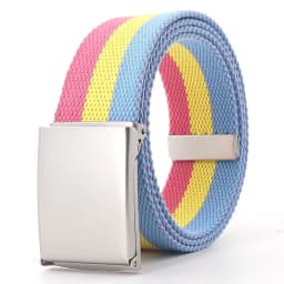 3.8X120cm Simple Design Stripe Rainbow Style Male and Female Students Youth Casual Canvas Jeans Women Belt Clothing Accessories
