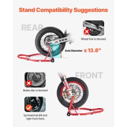 SucceBuy Motorcycle Stand Lift 850lbs Front Rear Combo Stand Lift Front Wheel Dual-Fork Stand Rear U+L Fork Swingarm Spool Stand