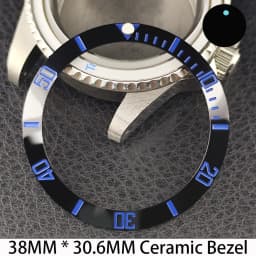 Sloping 38mm * 30.6mm Ceramic/Aluminum Bezel GMT and Diving Watch Insert Fits for 40mm Men's Watch Case Bezel Replacement Insert