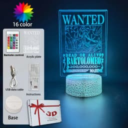 New LED Lamp Remote Control Touch Luffy Zoro USB Night Light Room Decoration Lamps 7/16Color Children's Birthday Decor Gifts