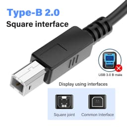 High Speed USB Type A to B 2.0 Long Cable For Canon Brother Hp Epson Printer Label Scanner Electronic Piano Organ Square Adapter