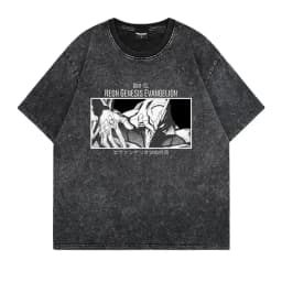 2026 Neon Genesis Evangelion Unit-01 Printed T-shirt Men's and Women's Washed T-shirt High Quality Vintage Cotton T-shirt Tops