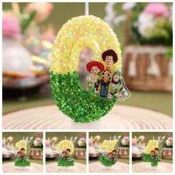 Hot Cute Cartoon T-O-Y Story Digital Candle Numbers 0-9 Kids Birthday Cake Decoration Cartoon Party Supplies Accessory